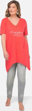 MIAMODA Longshirt T-Shirt Schrift-Motiv V-Ausschnitt Halbarm