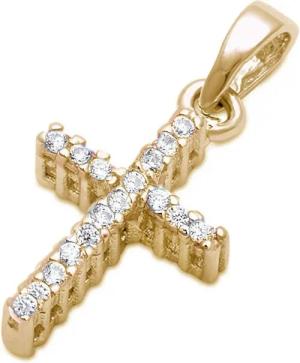 Goldene Hufeisen Kreuzanhänger Mini klein Kreuz