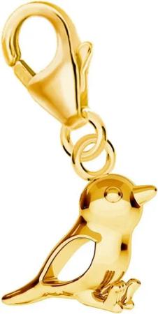 Goldene Hufeisen Charm-Einhänger kleiner Spatz Karabiner