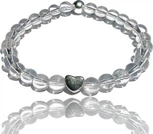 Steinfixx® Perlenarmband Edelsteinarmband aus klarem Bergkristall