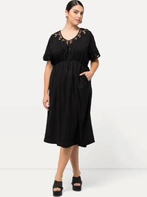 Ulla Popken Maxikleid Kleid Stickerei Oversized