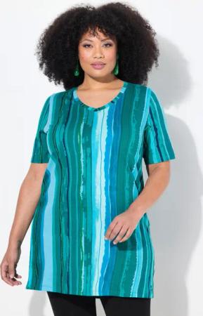 Ulla Popken Longshirt Longshirt farbige Streifen