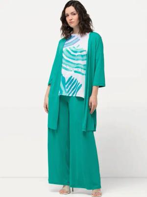 Ulla Popken Longshirt Longjacke Rippjersey offene