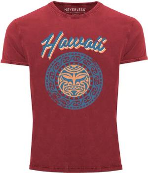 Neverless Print-Shirt Herren T-Shirt Hawaii Tattoo