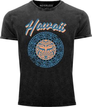 Neverless Print-Shirt Herren T-Shirt Hawaii Tattoo