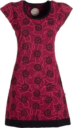 Vishes Tunikakleid Damen kurzarm Longshirt-Kleid Mini-Kleid