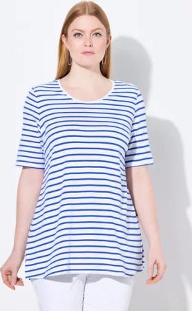 Ulla Popken T-Shirt Ringelshirt A-Linie Rundhals