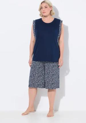 Ulla Popken Pyjama Shorty Zweiteiler Rundhals