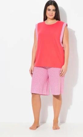Ulla Popken Pyjama Shorty Zweiteiler Rundhals