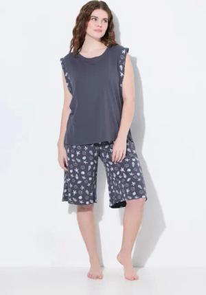 Ulla Popken Pyjama Shorty Zweiteiler Rundhals
