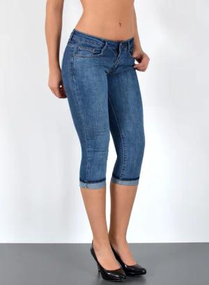 ESRA Caprijeans Damen 3/4 Jeans Hüftjeans
