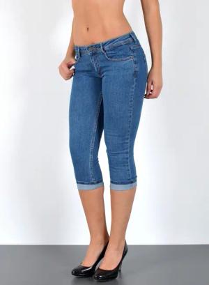 ESRA Caprijeans Damen 3/4 Jeans Hüftjeans