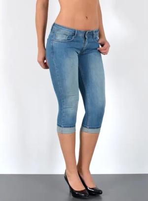 ESRA Caprijeans Damen 3/4 Jeans Hüftjeans