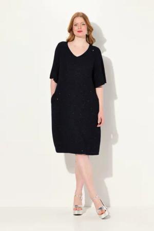 Ulla Popken Cocktailkleid Midikleid A-Linie Glitter