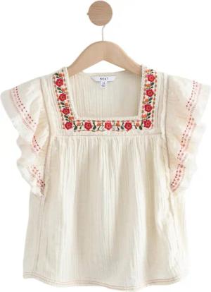 Next Shirtbluse Kurzarm-Bluse mit rundem Ausschnitt