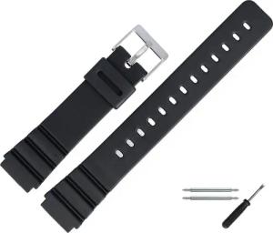 MARBURGER Uhrenarmband 18mm Kunststoff PVC Schwarz