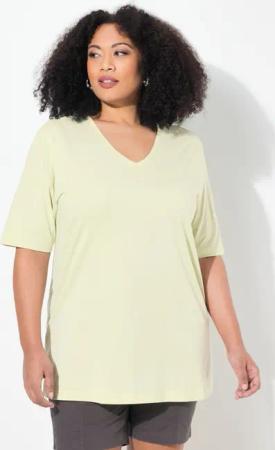 Ulla Popken T-Shirt T-Shirt V-Ausschnitt Relaxed