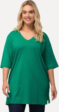 Ulla Popken T-Shirt T-Shirt V-Ausschnitt Relaxed