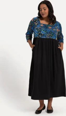 Ulla Popken Maxikleid Jerseykleid A-Line Empirenaht