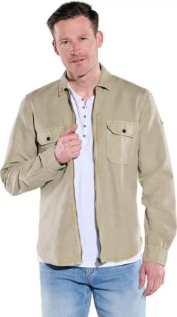 Engbers Langarmhemd Overshirt mit Leinenanteil
