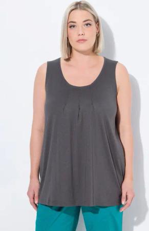 Ulla Popken T-Shirt Top Zierfalten A-Linie