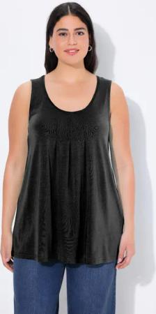 Ulla Popken T-Shirt Top Zierfalten A-Linie