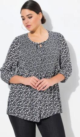 Ulla Popken Tunika Bluse A-Linie Smok-Einsatz
