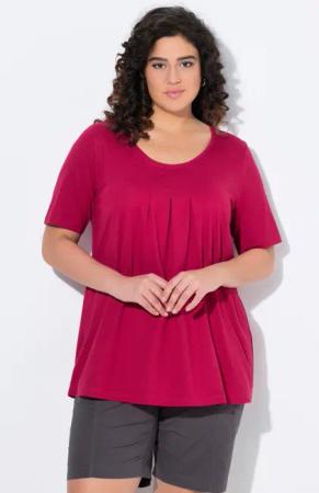 Ulla Popken T-Shirt T-Shirt Zierfalten A-Linie
