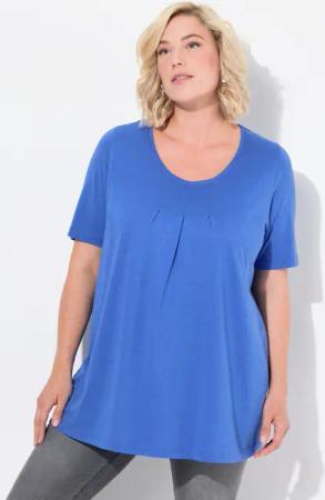 Ulla Popken T-Shirt T-Shirt Zierfalten A-Linie