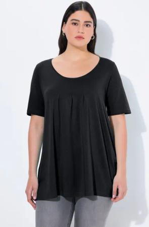 Ulla Popken T-Shirt T-Shirt Zierfalten A-Linie