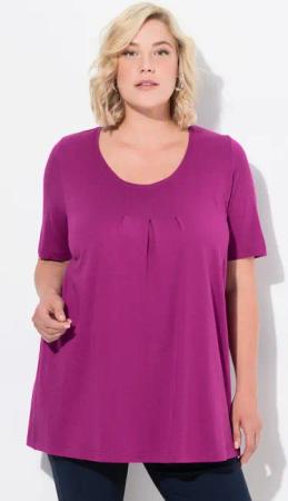 Ulla Popken T-Shirt T-Shirt Zierfalten A-Linie