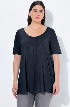 Ulla Popken T-Shirt T-Shirt Zierfalten A-Linie