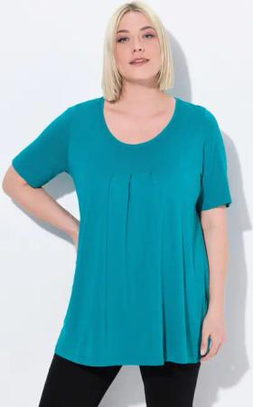 Ulla Popken T-Shirt T-Shirt Zierfalten A-Linie