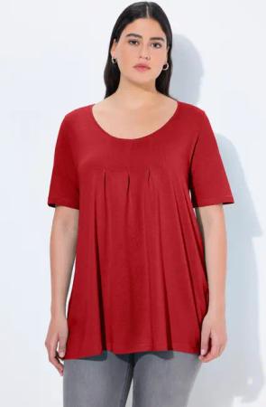 Ulla Popken T-Shirt T-Shirt Zierfalten A-Linie