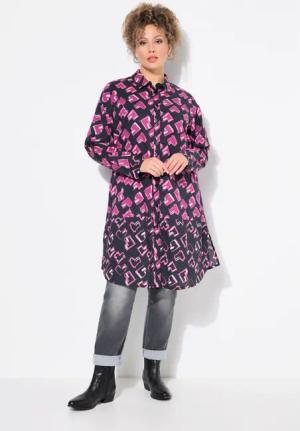 Ulla Popken Longbluse Longbluse Herzen A-Linie