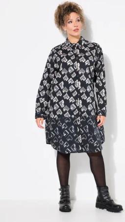 Ulla Popken Longbluse Longbluse Herzen A-Linie