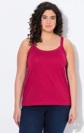 Ulla Popken Longtop Spaghettitop Rundhals Modalmix