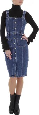 Ital-Design Jeanskleid Damen Freizeit Used-Look Stretch