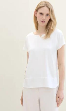 TOM TAILOR T-Shirt T-Shirt aus Materialmix