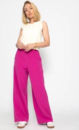 SASSYCLASSY Stoffhose Lässige High-Waist Stoffhose lang