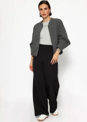 SASSYCLASSY Stoffhose Lässige High-Waist Stoffhose lang