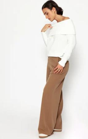 SASSYCLASSY Stoffhose Lässige High-Waist Stoffhose lang