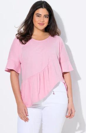 Ulla Popken T-Shirt T-Shirt Volantsaum Oversized