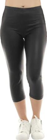 F&K-Mode Caprileggings Damen Capri Leggings Glanz-Matt