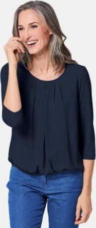 GOLDNER Shirtbluse Chiffon-Shirt gelb, Rundhals