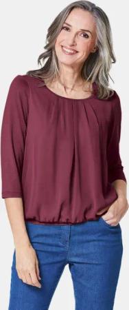 GOLDNER Shirtbluse Chiffon-Shirt gelb, Rundhals