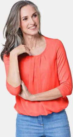 GOLDNER Shirtbluse Chiffon-Shirt gelb, Rundhals