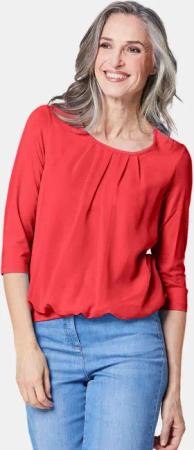 GOLDNER Shirtbluse Chiffon-Shirt gelb, Rundhals