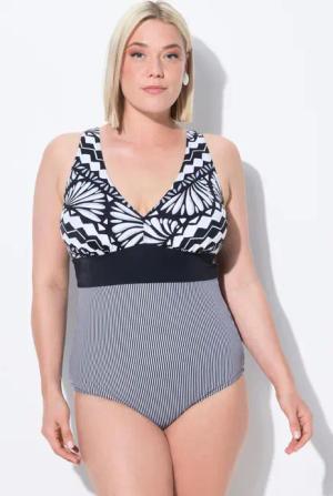 Ulla Popken Badeanzug Badeanzug Zierband Softcups