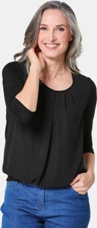 GOLDNER Shirtbluse Chiffon-Shirt gelb, Rundhals